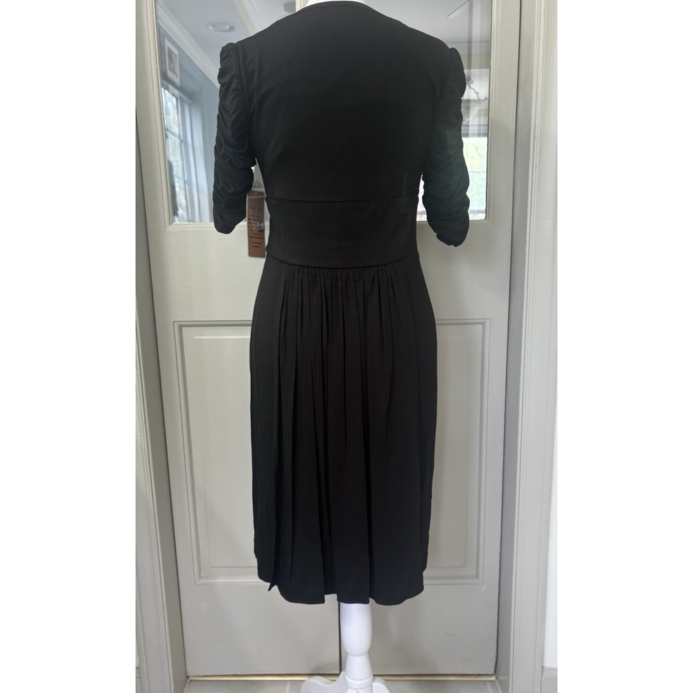 Nue by Shani Rouched Sleeve Shapewear Dress Size 4 Elegant 3/4 Sleeve Party - Picture 2 of 10